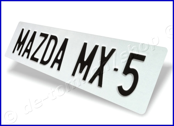 -  Autoschild hinten Weiss 110x500 mm "Text Schwarz 70mm"